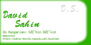 david sahin business card